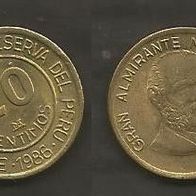 Münze Peru: 20 Centavos 1986