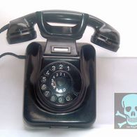 Wählscheibentelefon W49 Wandapparat schwarz Bakelit