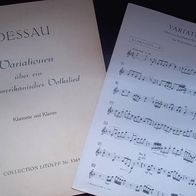 Dessau "Variationen über ein nordamerikanisches Volkslied" für Klarinette + Klavier