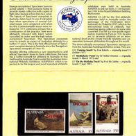 Australien 295 Specimen-Ausgaben im Schmuckblatt, 640, 672, 753 postfr