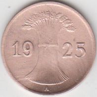 Deutsches Reich 1 Pfennig 1925 A aus dem Umlauf