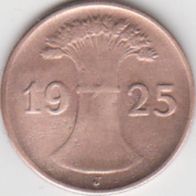 Deutsches Reich 1 Pfennig 1925 J aus dem Umlauf