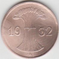 Deutsches Reich 1 Pfennig 1932 A aus dem Umlauf