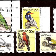 Australien 271 Mi 705 - 707, 715 - 719, 735 postfrisch, Vögel