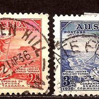 Australien 181 Mi 132 - 133 gest., . Fernsprechkabel nach Tasmanien