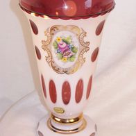 Bohemia - Überfang-Glas Vase, 60/70er Jahre