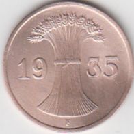 Deutsches Reich 1 Pfennig 1935 F aus dem Umlauf