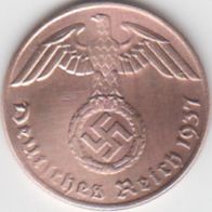 Deutsches Reich 1 Pfennig 1937 A aus dem Umlauf