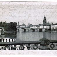 Frankfurt a. M. alte Brücke 1949, Ansichtskarte, no PayPal