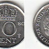 Niederlande 10 Cent 1980 (m88)