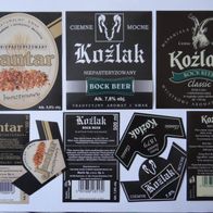 3 Bier-Etiketten Polen - Brauerei Amber, Bielkówko, Polen + Martin, Zawiercie