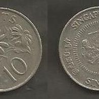 Münze Singapur: 10 Cent 1988
