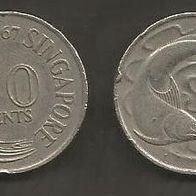 Münze Singapur: 20 Cent 1967