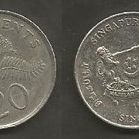 Münze Singapur: 20 Cent 1987