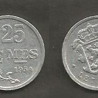 Münze Luxemburg: 25 Centimes 1954