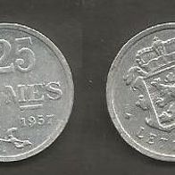 Münze Luxemburg: 25 Centimes 1957