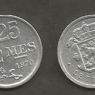 Münze Luxemburg: 25 Centimes 1970