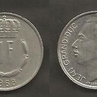 Münze Luxemburg: 1 Frang 1968