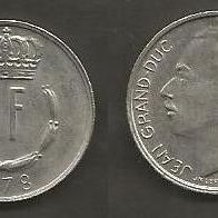 Münze Luxemburg: 1 Frang 1978