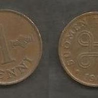 Münze Finnland: 1 Penniä 1968