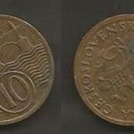 Münze Tschecheslowakei Alt: 10 Haleru 1928