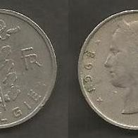 Münze Belgien: 1 Frank 1968