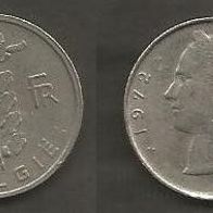 Münze Belgien: 1 Frank 1972