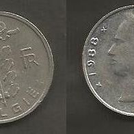Münze Belgien: 1 Frank 1988