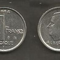Münze Belgien: 1 Frank 1994