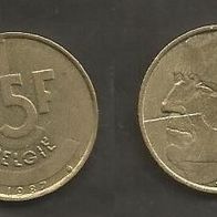 Münze Belgien: 5 Frank 1987
