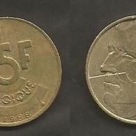 Münze Belgien: 5 Frank 1988