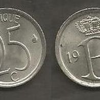 Münze Belgien: 25 Centimes 1972