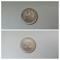 50 Pfennig 1938 "A", Nickel.