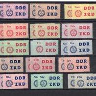 DDR postfrisch Laufkontrollzettel des ZKD 1-15 - doppelt(ausser HLE)