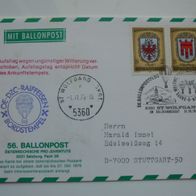 56. Ballonpost DK Österreich Pro Juventute St. Wolfgang 1976