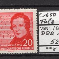 DDR 1956 100. Todestag von Robert Schumann MiNr. 529 ungebraucht Falz