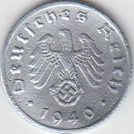 Deutsches Reich 1 Pfennig 1940 F Zink aus dem Umlauf
