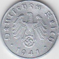 Deutsches Reich 1 Pfennig 1941 A Zink aus dem Umlauf