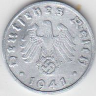 Deutsches Reich 1 Pfennig 1941 B Zink aus dem Umlauf