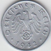 Deutsches Reich 1 Pfennig 1942 A Zink aus dem Umlauf