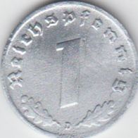 Deutsches Reich 1 Pfennig 1942 D Zink aus dem Umlauf