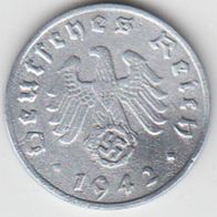 Deutsches Reich 1 Pfennig 1942 F Zink aus dem Umlauf