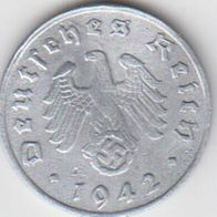 Deutsches Reich 1 Pfennig 1942 G Zink aus dem Umlauf