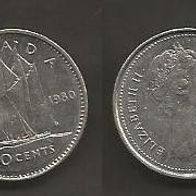 Münze Kanada: 10 Cent 1980