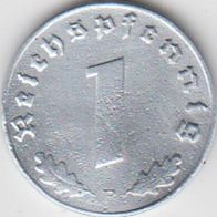 Deutsches Reich 1 Pfennig 1943 B Zink aus dem Umlauf
