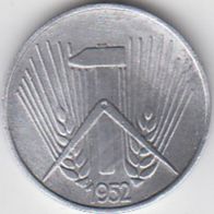 DDR 1 Pfennig 1952 A aus dem Umlauf