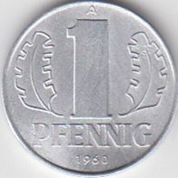 DDR 1 Pfennig 1960 A aus dem Umlauf
