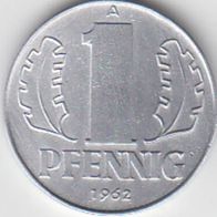 DDR 1 Pfennig 1962 A aus dem Umlauf