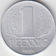 DDR 1 Pfennig 1975 A aus dem Umlauf