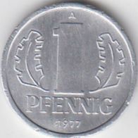 DDR 1 Pfennig 1977 A aus dem Umlauf